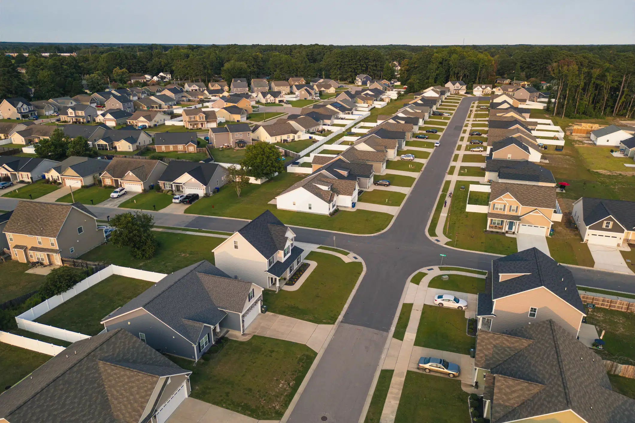 Aerial view of a master-planned community